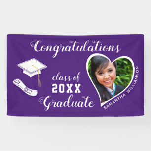 Class of 2025 Graduate Photo Purple Graduation Banner