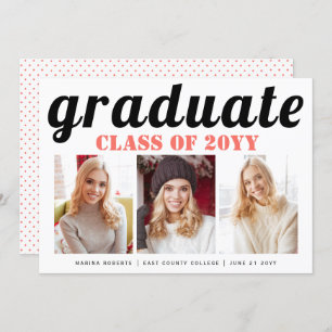 Class of 2025 graduate typography photo invitation