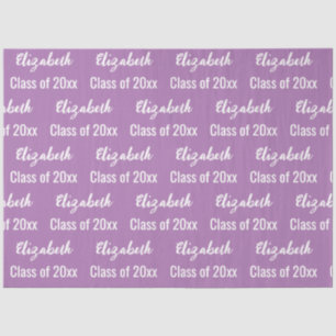 Class of 2025 Graduate's Name Lavender and White Tissue Paper