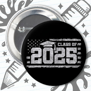 Class of 2025 Graduation American Flag Senior 2025 6 Cm Round Badge