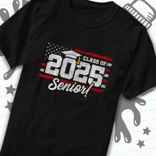 Class of 2025 Graduation American Flag Senior 2025 T-Shirt