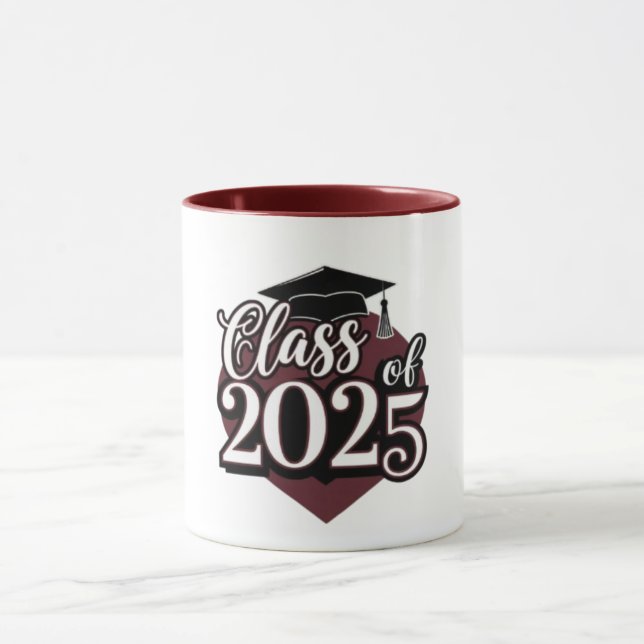 Class of 2025 Graduation Cap Heart Mens Mug (Center)