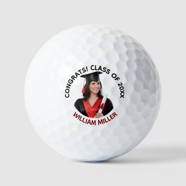 Class of 2025 Graduation Custom Photo & Name Golf Balls (Front)