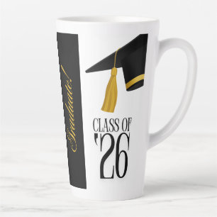 Class of 2025 Graduation Gift with Name & School Latte Mug