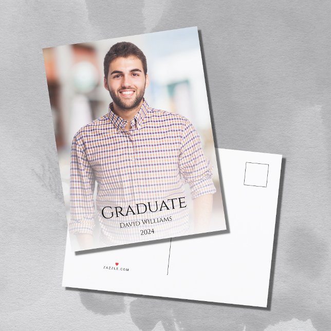 Class of 2025 Graduation Modern Photo Announcement Postcard (Creator Uploaded)