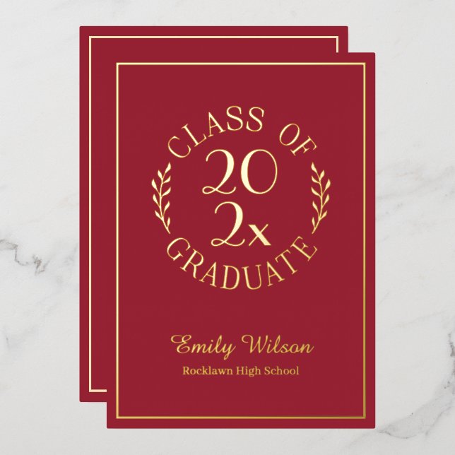 Class Of 2025 Graduation Party Maroon and Gold (Front/Back)