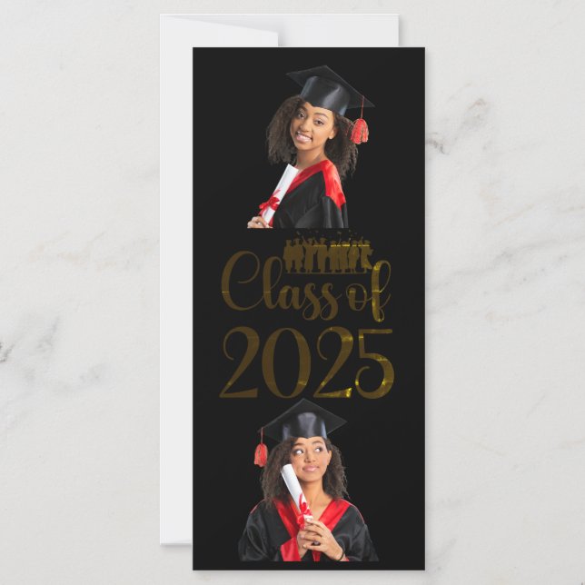 Class of 2025 Graduation Personalised Magnetic Invitation (Front)