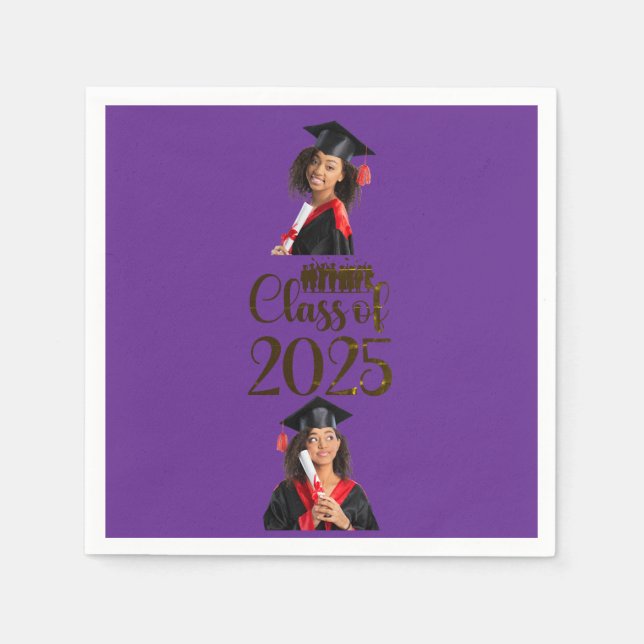 Class of 2025 Graduation Personalised Napkin (Front)