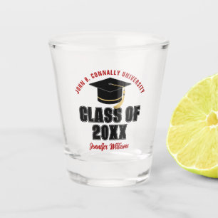 Class of 2025 Graduation Red Personalised Graduate Shot Glass