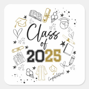 CLASS of 2025 GRADUATION Square Sticker