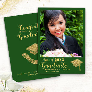 Class of 2025 Green and Gold Photo Graduation Announcement