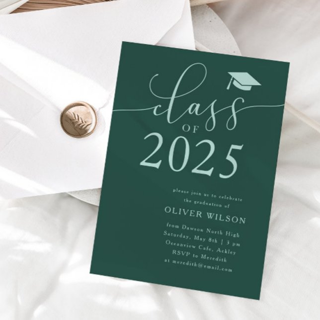 Class of 2025 Green Graduation Party  Invitation (Creator Uploaded)