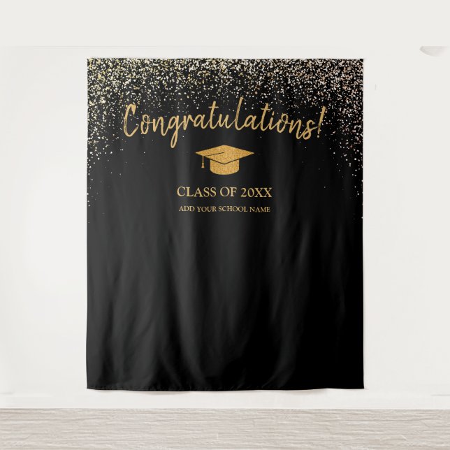 Class of 2025 High School Graduation Backdrop Tapestry (Front)