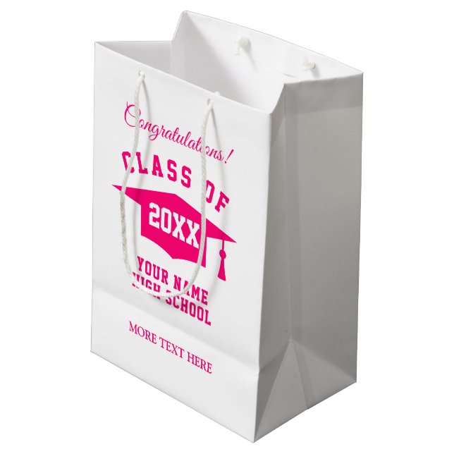 Class of 2025 high school graduation bulk gift bag (Back Angled)