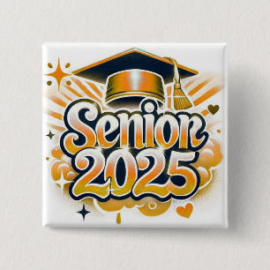 Class of 2025 High School Graduation Senior 2025 15 Cm Square Badge
