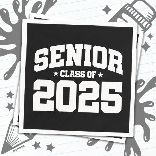 Class of 2025 High School Graduation Senior 2025 Napkin