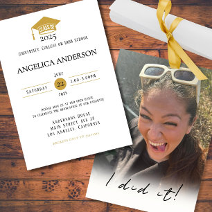 Class of 2025 "I did it" Photo Graduate Invitation