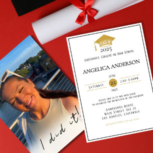 Class of 2025 "I did it" Photo Graduate Invitation