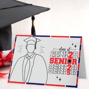 Class of 2025 Male Modern Graduation Card