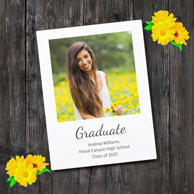 Class of 2025 Modern Photo Graduation Announcement Postcard (Creator Uploaded)