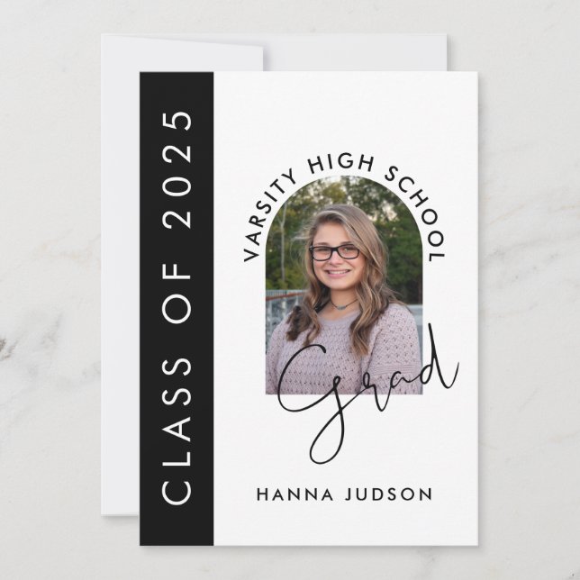 Class Of 2025 Modern Photo Graduation Open House Announcement (Front)