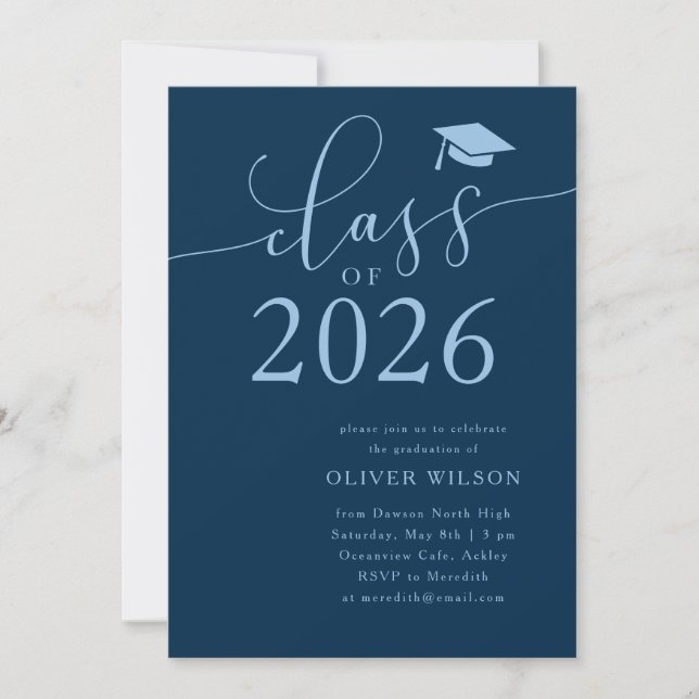 Class of 2025 Navy Graduation Party  Invitation (Front)