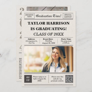 Class of 2025 Newspaper Graduation Invitation