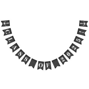 CLASS OF 2025 on Simulated Chalkboard with Anchors Bunting