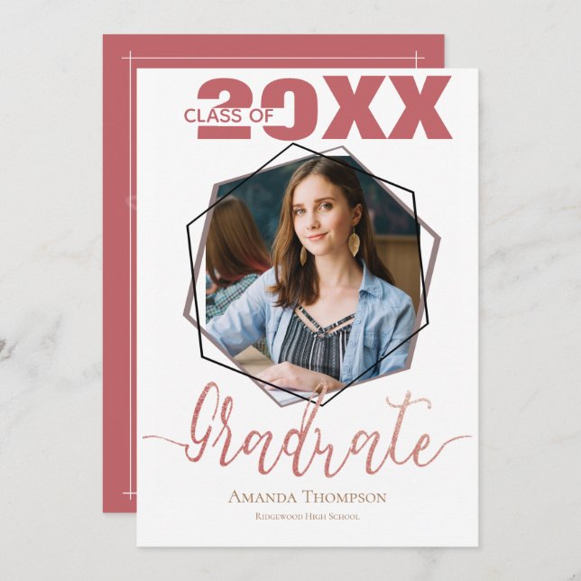 Class Of 2025 Photo Graduation Party Invitation  (Front/Back)