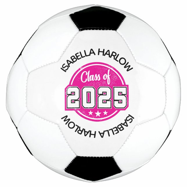 Class of 2025 Pink Graduate Name Football (Front)