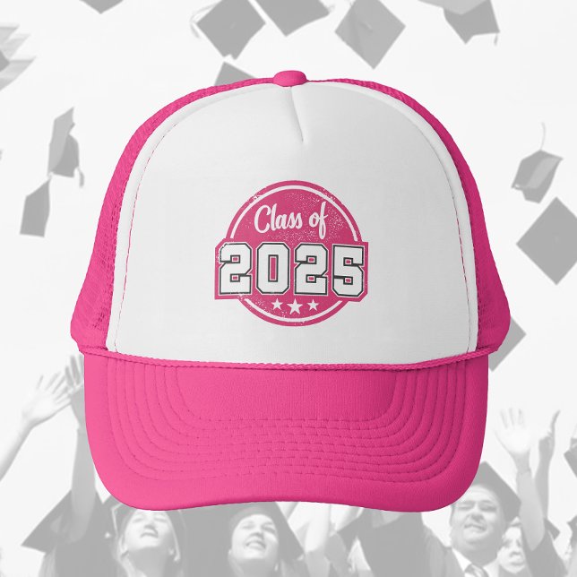 Class of 2025 Pink Vintage Badge Trucker Hat (Creator Uploaded)