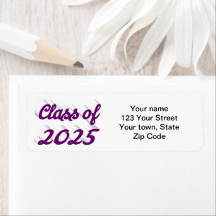 Class of 2025 purple script graduation