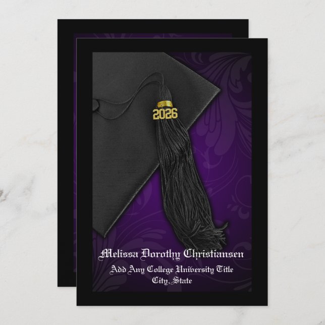 Class of 2025 Purple Tassel Graduation Invitation (Front/Back)