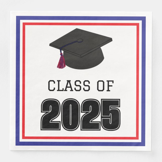 Class of 2025 Red and Blue Napkin (Front)
