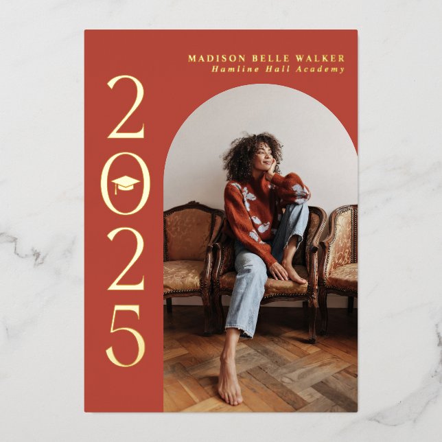 Class of 2025 Red Arch Frame Graduation  (Front)