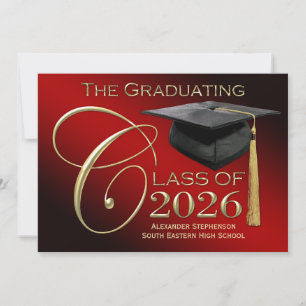 Class of 2025 Red Gold Graduation Announcement