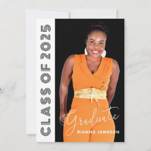 Class Of 2025 Retro Glam Photo Graduation Party Invitation