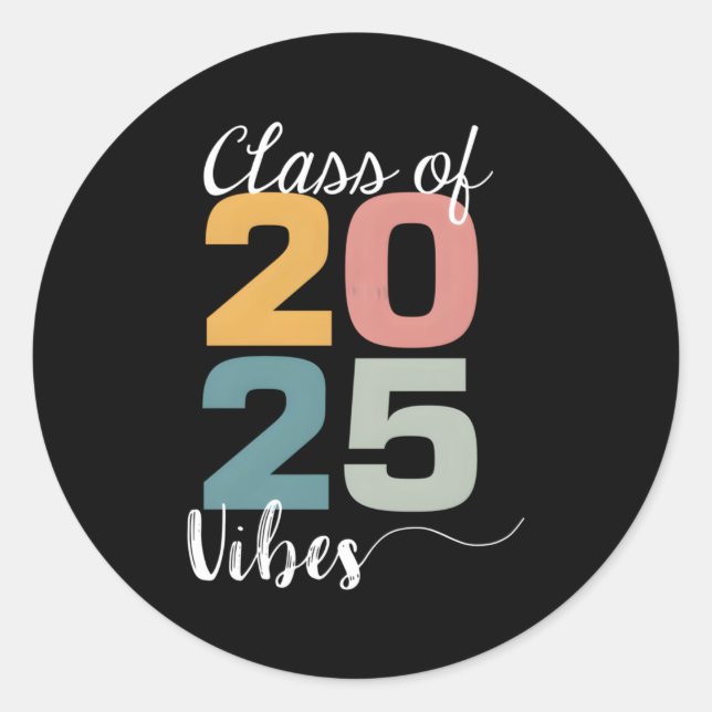 Class Of 2025 S Junior Classic Round Sticker (Front)