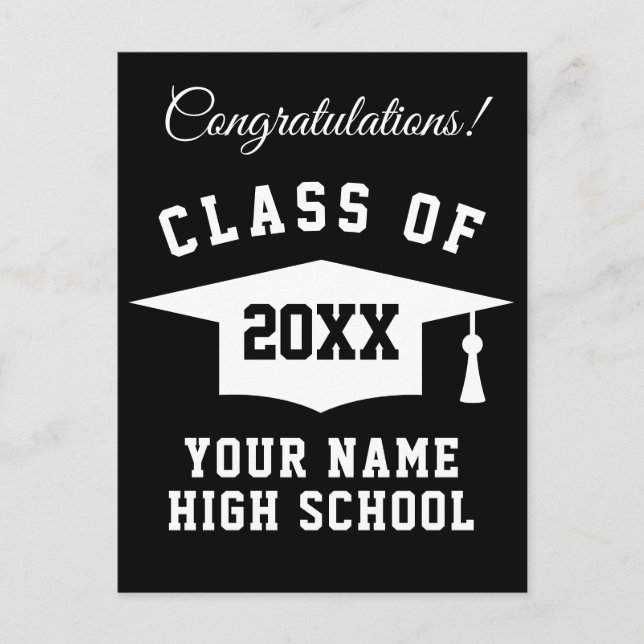 Class of 2025 school graduation congratulations postcard (Front)