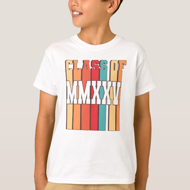 Class Of 2025 School Graduation MMXXV Diplom Retro T-Shirt (Front)