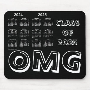 Class of 2025 School Year Calendar by Janz Black Mouse Mat