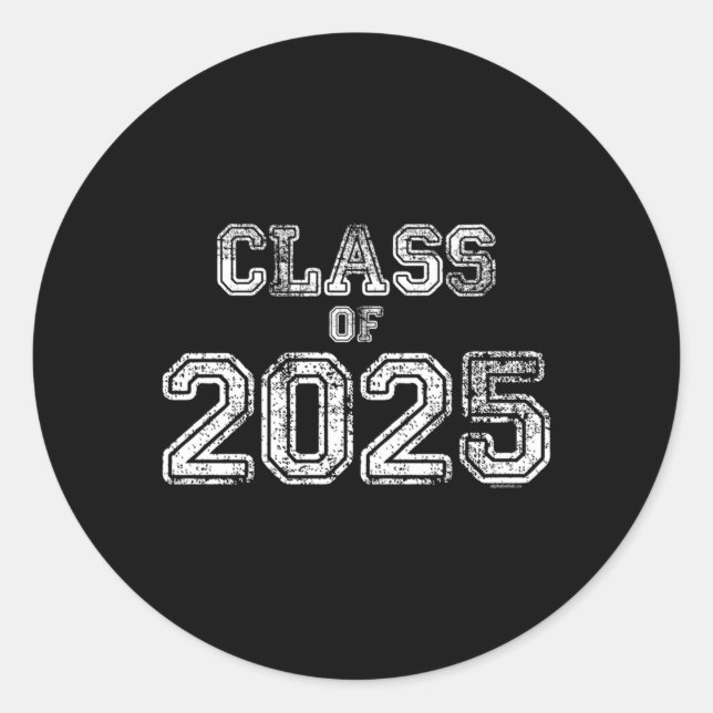 Class Of 2025 Senior 2025 Graduation School Spirit Classic Round Sticker (Front)
