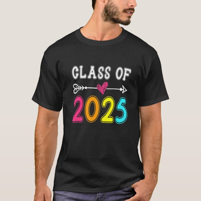 Class Of 2025 Senior 2025 Grow With Me School Grad T-Shirt (Front)