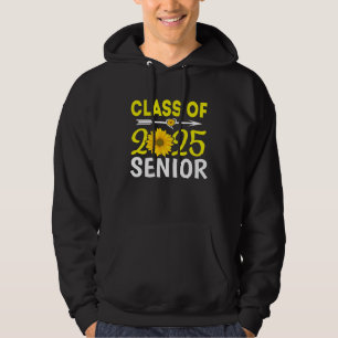 Class Of 2025 Senior 25 Graduation Sunflower Girls Hoodie