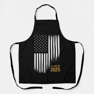 Class Of 2025 Senior American Flag Graduation  Apron