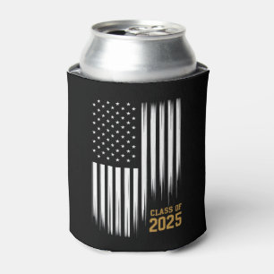 Class Of 2025 Senior American Flag Graduation Can Cooler