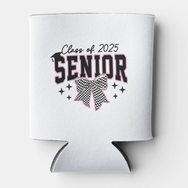 Class of 2025 Senior Bow Coquette Graduation  Can Cooler (Front)