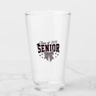 Class of 2025 Senior Bow Coquette Graduation Glass
