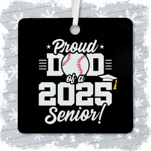 Class of 2025 Senior Year Baseball Dad Senior 2025 Metal Tree Decoration