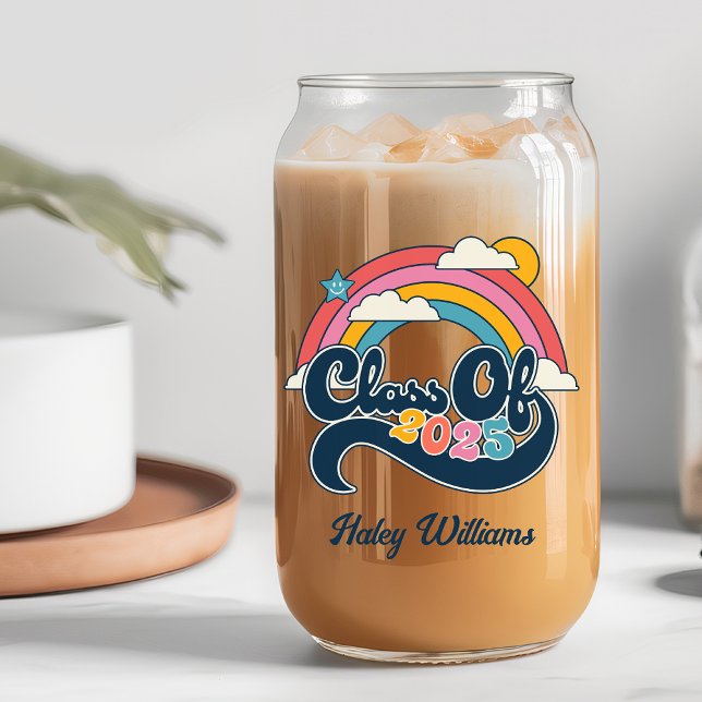 Class of 2025 Seniors Gift Personalised Name Can Glass (Class of 2025 Seniors Gift Personalized Name Can Glass
)